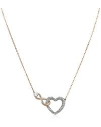 Swarovski - Mixed Metal Finish Infinity Heart Necklace - Lyst
