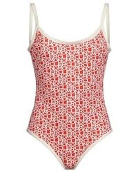 Moncler - Logo Print Swimsuit - Lyst