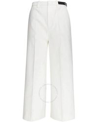 Moncler - Cotton Gabardine Cropped Dress Pants - Lyst