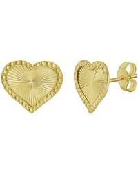 Kylie Harper - Ladies 14K Diamond-Cut Radiating Heart Stud Earrings - Lyst