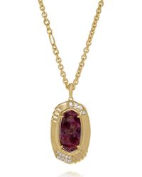 Kendra Scott - Anna 14k Yellow Gold Plated Brass And Maroon Jade Necklace 4217717766 - Lyst