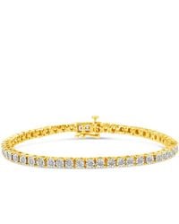 Haus of Brilliance - 10k Yellow Gold Plated .925 Sterling Silver 1.0 Cttw Miracle-set Diamond Round Faceted Bezel Tennis Bracelet - Lyst