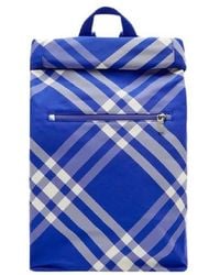 Burberry - Check Pattern Roll Backpack - Lyst