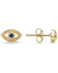 Kylie Harper - 14K Over Diamond-Cut Petite Evil Eye Cz Stud Earrings - Lyst
