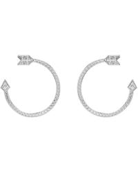 Swarovski - Idyllia Rhodium Plated Hoop Earrings - Lyst