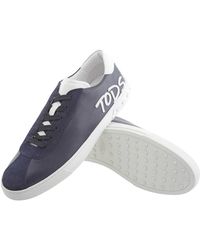 Tod's - Leather Logo Patch Sneakers - Lyst