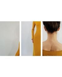 Chloé - Off-Shoulder Ribbed Knit Maxi Dress - Lyst