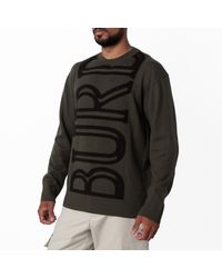 Burberry - Logo Embroidered Wool Sweater - Lyst