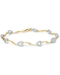 Haus of Brilliance - 10K Two-Tone 1/3 Cttw Diamond Pave Set Heart S-Link 7.25" Bracelet (I-J Color, I2-I3 Clarity) - Lyst