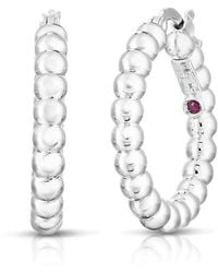 Roberto Coin - 18K Designer Small Bead Hoop Earrings - Lyst