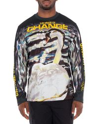 Burberry - Swan-Print Long-Sleeved T-Shirt - Lyst