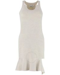 Burberry - Oatmeal Saadia Peplum Mini Dress - Lyst