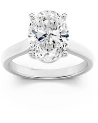 Mure And Co - 1.5Ctw Oval Shaped Lab Grown Diamond (F/Vs) Plain Cathedral Trellis Shank Solitaire Engagement Ring - Lyst