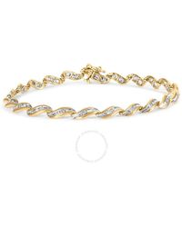 Haus of Brilliance - 10k Gold 1.00 Cttw Baguette-cut Diamond Spiral Link 7.50" Bracelet - Lyst