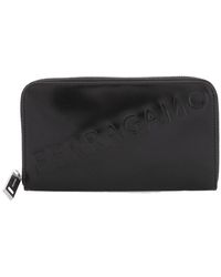 Ferragamo - Embossed Long Leather Wallet - Lyst