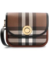 Burberry - Elizabeth Small E-canvas & Leather Shoulder Bag - Lyst