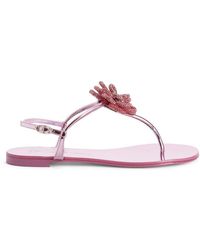 Giuseppe Zanotti - Tilly Flower Crystals Embellished Flat Sandals, Brand Size 37 Us - Lyst