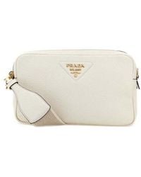 Prada - Leather Crossbody Bag Bianco 1 N Borse A Tracolla - Lyst