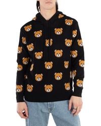 Moschino - All-Over Bear Print Wool Sweater, Brand Size 46 (Us - Lyst