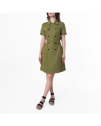 Burberry - Short Sleeve Trench-Style Cotton Dress, Brand Size 6 (Us - Lyst