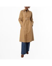 Burberry - Raglan Sleeve Long Gabardine Cotton Trench Coat, Brand Size 6 (Us - Lyst