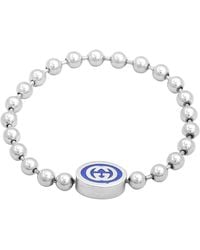 Gucci - Interlocking G Boule Chain Sterling Enamel Bracelet - Lyst