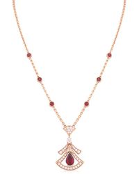 BVLGARI - Divas Dream 18 Kt Rose Openwork Necklace - Lyst