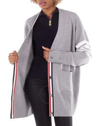 Thom Browne - Light 4-Bar Exaggerated Fit V-Neck Cardigan, Brand Size 38 (Us - Lyst