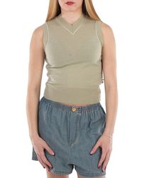 MM6 by Maison Martin Margiela - Piped-Trim Wool-Blend Vest - Lyst