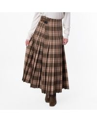 Burberry - Check Wool Blend Maxi Kilt - Lyst