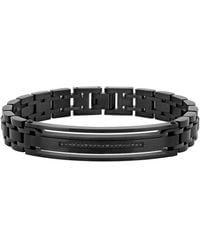 Robert Alton - 10 Ctw Stainless Steel Diamond Id Bracelet - Lyst