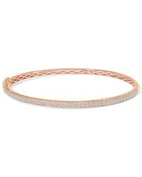 Haus of Brilliance - 14K Rose 1.00 Cttw Half Eternity Diamond Bangle Bracelet (G-H Color, Si2-I1 Clarity) - Lyst