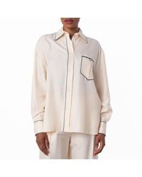 Bally - Contrast Piping Relaxed Silk Shirt - Lyst