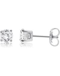 DiamondMuse - Diamond Muse 0.75 Cttw 14Kt Round Cut Diamond Stud Earrings For - Lyst