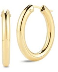 Roberto Coin - 18Kt Medium Round Hoop Earrings 25X22Mm - Lyst