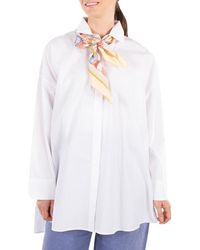 Ferragamo - Manovia Print Square Silk Scarf - Lyst