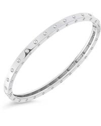 Roberto Coin - 18k White Gold Symphony Collection Dimpled Bangle - Lyst