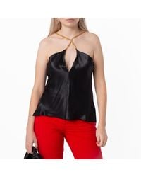 Ferragamo - Twisted-Strap Satin Top, Brand Size 38 Us - Lyst