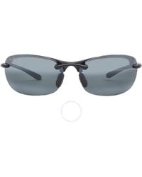Maui Jim - Hanalei Universal Fit Neutral Grey Wrap Sunglasses 413n-02 64 - Lyst