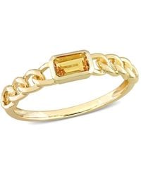 Amour - 1/3 Ct Tgw Octagon Citrine Link Ring - Lyst