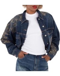 Isabel Marant - Isleya Embroidered Denim Jacket, Brand Size 38 (Us - Lyst