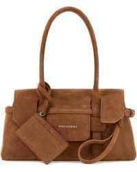 DSquared² - Dsquared Camel Suede Shoulder Bag - Lyst