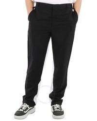 Burberry - Logo Two-tone Mohair-blend Track Pants - Lyst