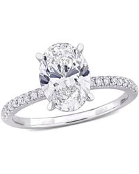 Created Forever - 2 1/6Ct Tw Oval And Round-Cut Lab-Grown Diamond Solitaire Engagement Ring - Lyst