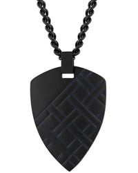 Robert Alton - Stainless Steel W/ & Finish Shield Pendant - Lyst