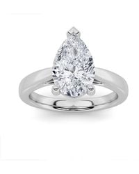 Mure And Co - 2Ctw Pear Shaped Lab Grown Diamond (F/Vs) Classic Shank Solitaire Engagement Ring - Lyst