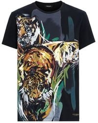 Roberto Cavalli - Tiger Print Cotton T-Shirt - Lyst