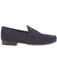 Tod's - Dark Galaxy Suede Penny Loafers - Lyst