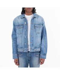 Balmain - Denim Jacket With Zip Fastening, Brand Size 48 (Us - Lyst