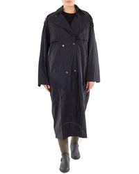 Moncler - Deva Logo-Patch Trench Coat, Brand Size 2 - Lyst